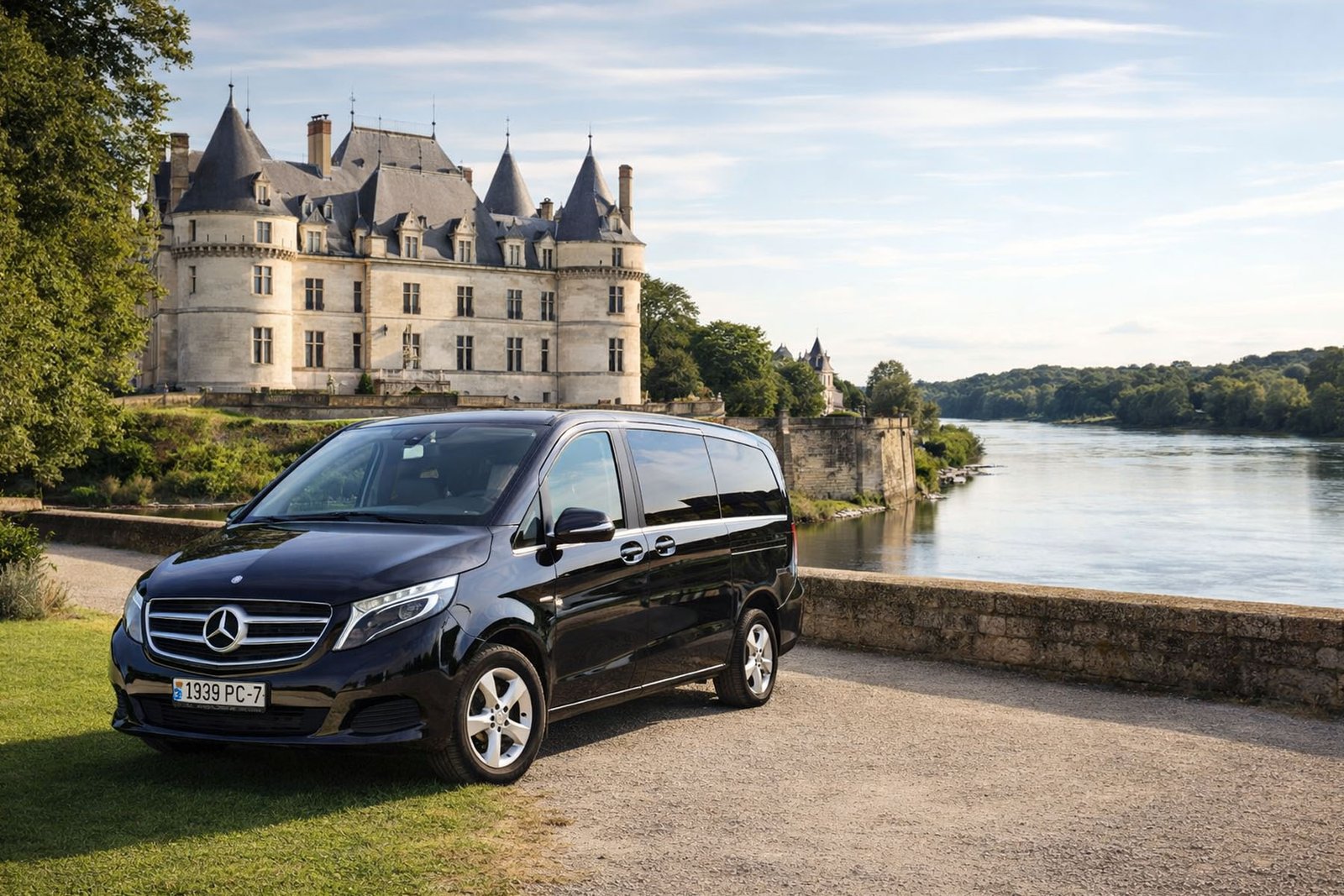 Частный транспорт Mercedes у замка